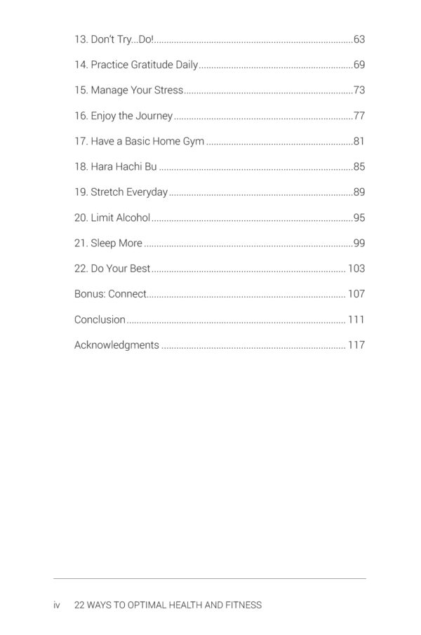22 Ways Table of Contents 2